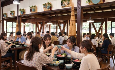 館内団体食　乾杯の図